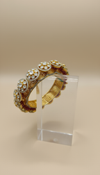 Product Title Premium Silver Gold Plated Polki Bangles | Handcrafted Jadau Kundan Style Traditional Openable Kada for Women (Made To Order)