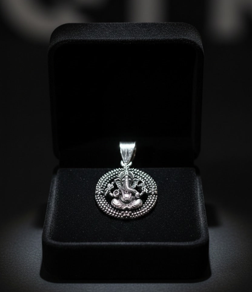 Shri Ganesha Silver Plated Pendant - Symbol of Blessings and New Beginnings
