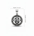 Oxidized Lord Ganesha Pendant | Vintage Silver Finish Spiritual Jewelry | Antique Style Ganpati Necklace Charm