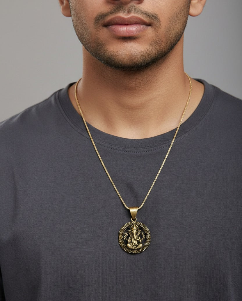 Shri Ganesha Silver Plated Pendant - Symbol of Blessings and New Beginnings