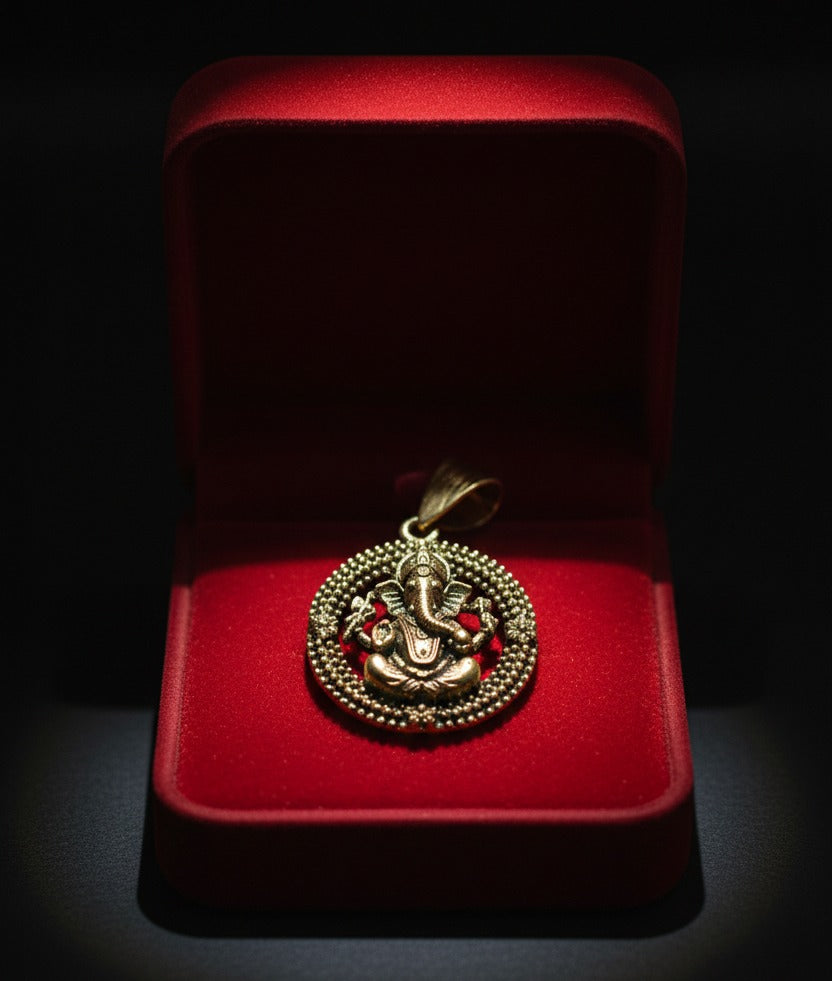 Shri Ganesha Silver Plated Pendant - Symbol of Blessings and New Beginnings