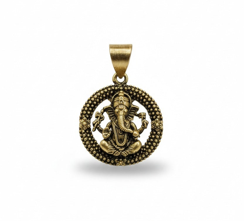 Shri Ganesha Silver Plated Pendant - Symbol of Blessings and New Beginnings