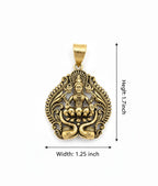 Premium Oxidized Gold Plated Goddess Lakshmi Pendant | Antique Craft