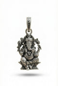 Premium Antique Silver Lord Ganesha Pendant | Ganpati Bappa Spiritual Jewellery for Prosperity & Protection