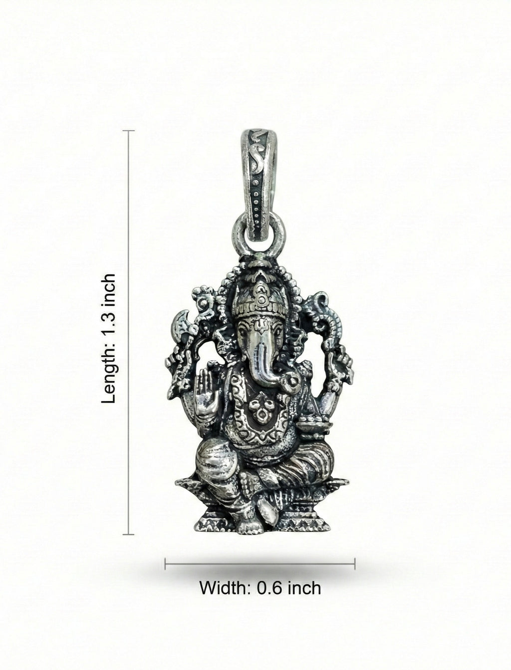 Premium Antique Silver Lord Ganesha Pendant | Ganpati Bappa Spiritual Jewellery for Prosperity & Protection