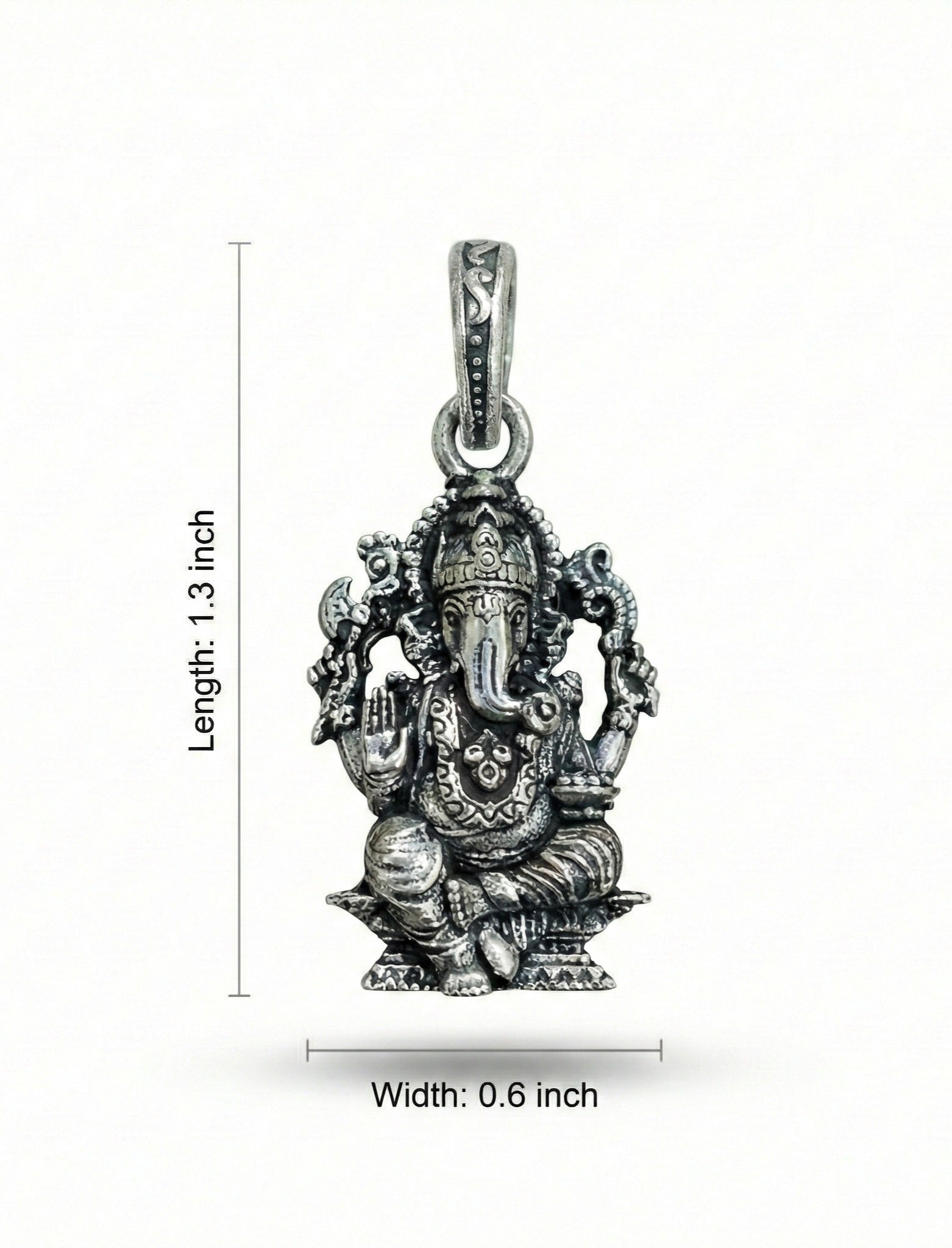 Premium Antique Silver Lord Ganesha Pendant | Ganpati Bappa Spiritual Jewellery for Prosperity & Protection