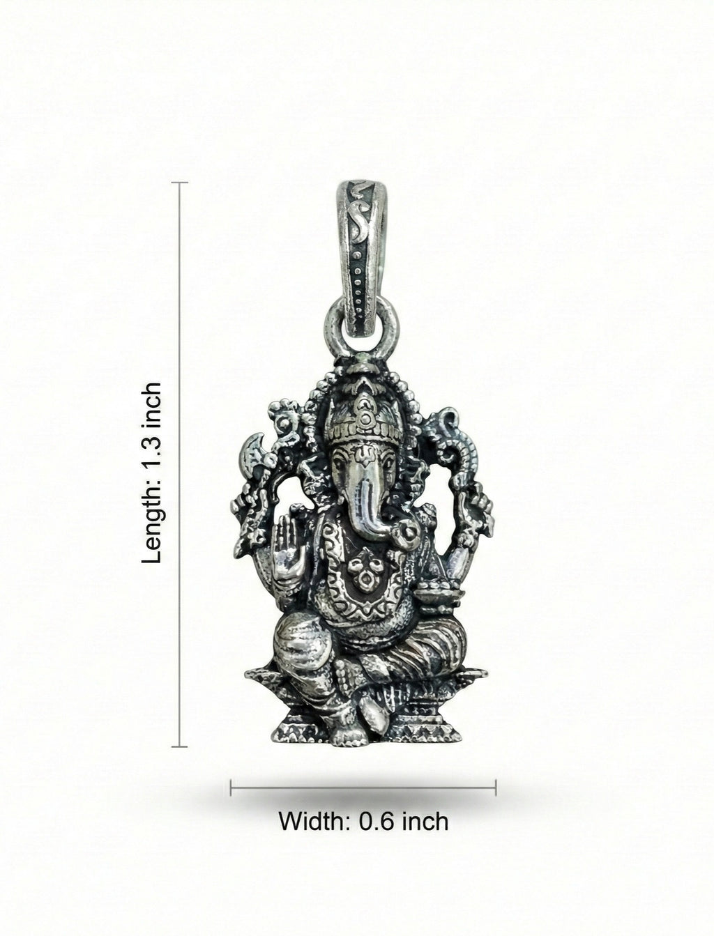 Oxidized Silver Lord Ganesha Pendant | Ganpati Bappa Idol Necklace | Antique Finish Hindu Spiritual Jewelry | Divine Blessing Charm for Men & Women | Traditional Ethnic Religious Gift