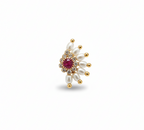 Maharashtrian Style Nath Nose Pin | Pink Stone & Pearl Kundan Design | Gold Plated Traditional Clip-On Nose Ring for Women