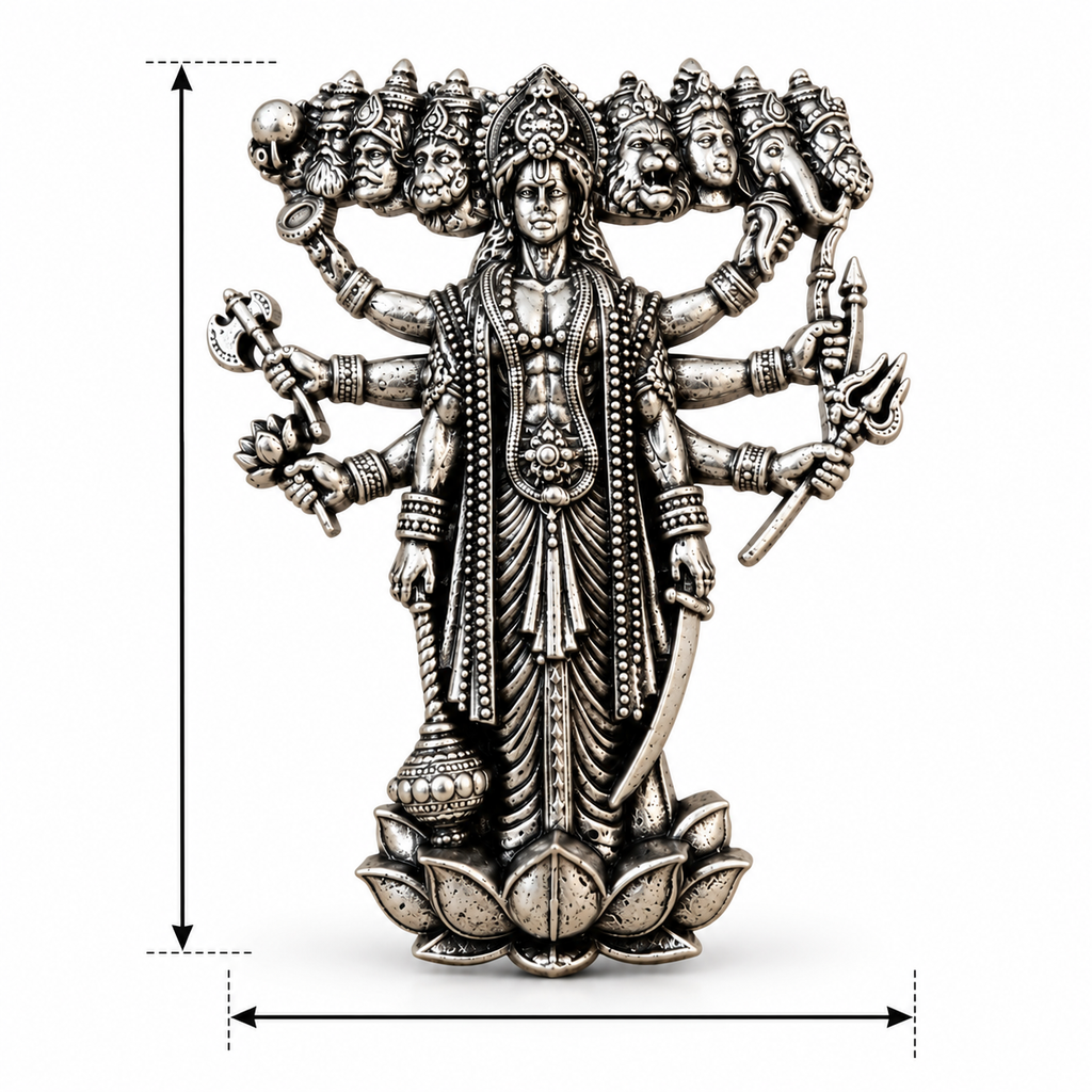 Shri Krishna Virat Roop Brooch Silver Plated Brass Religious Brooch for Men and Women