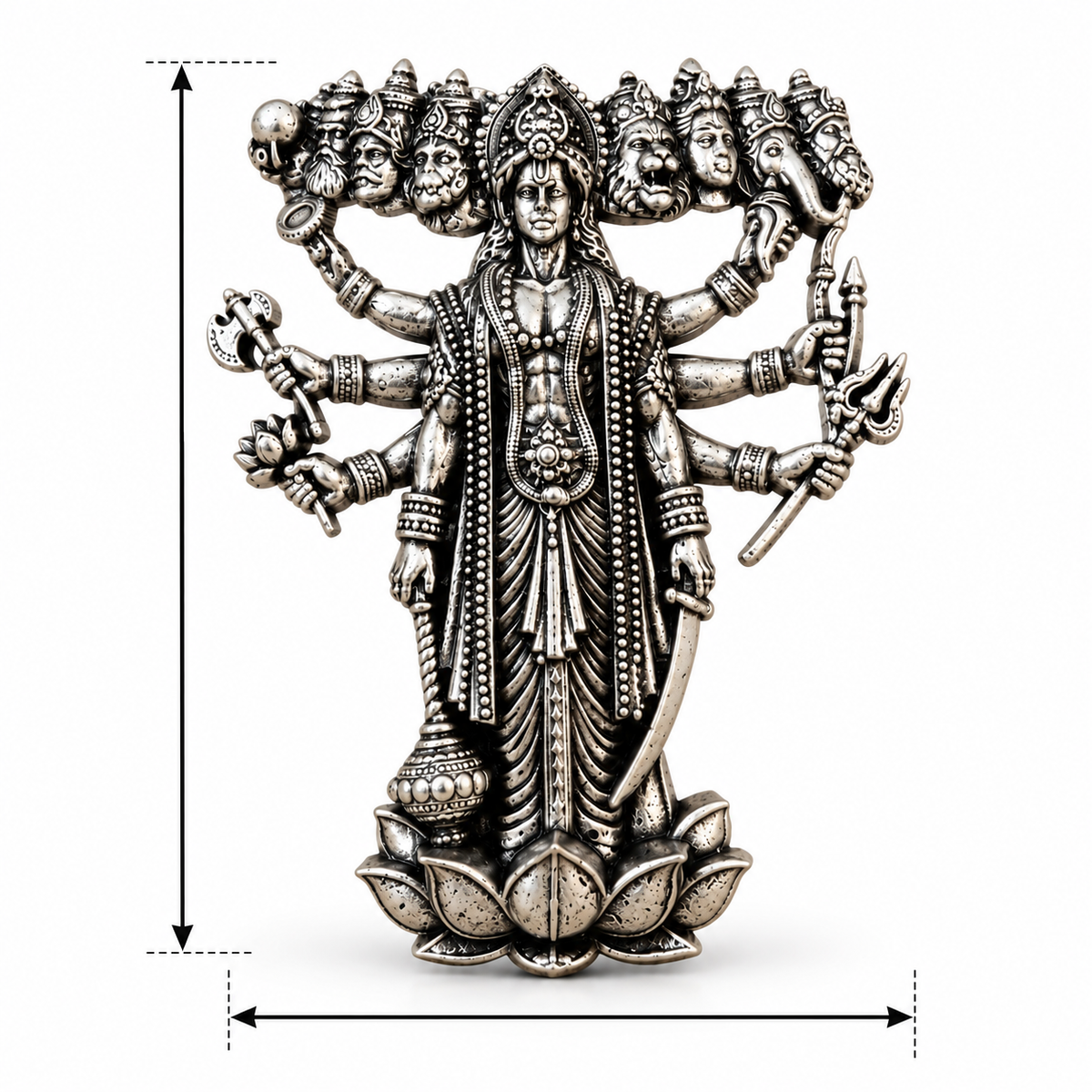 Shri Krishna Virat Roop Brooch Silver Plated Brass Religious Brooch for Men and Women