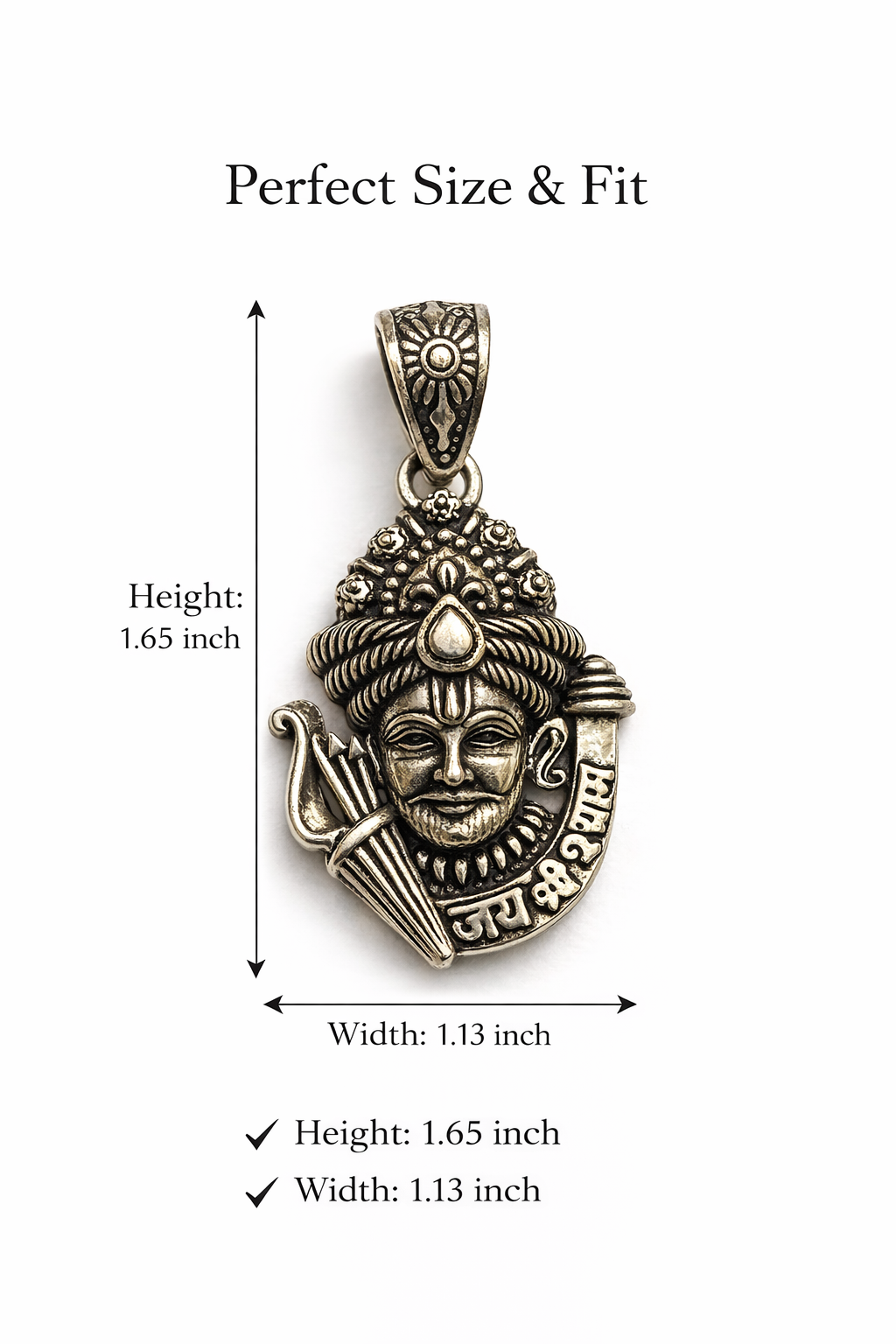 Khatu Shyam Ji Teen Baan Pendant – Oxidised Silver Plated Brass | Teen Baan Dhari Shyam Baba Locket | Spiritual Protection Jewelry for Men & Women