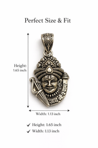 Khatu Shyam Ji Teen Baan Pendant – Oxidised Silver Plated Brass | Teen Baan Dhari Shyam Baba Locket | Spiritual Protection Jewelry for Men & Women