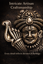 Khatu Shyam Ji Teen Baan Pendant – Oxidised Silver Plated Brass | Teen Baan Dhari Shyam Baba Locket | Spiritual Protection Jewelry for Men & Women