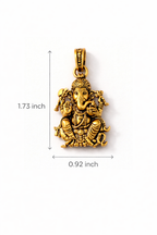Exquisite Lord Ganesha Pendant with Mushak – Sacred Brass Jewelry Symbolizing Wisdom, Fortune, and Protection, Perfect for Devotional Wear and Spiritual Blessings