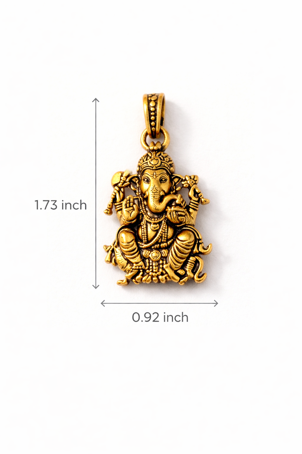 Exquisite Lord Ganesha Pendant with Mushak – Sacred Brass Jewelry Symbolizing Wisdom, Fortune, and Protection, Perfect for Devotional Wear and Spiritual Blessings