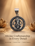 Divine Round Ganesha Pendant for Men & Women