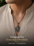 Khatu Shyam Ji Silver Pendant for Men & Women | Oxidised Devotional Pendant | Antique Finish Spiritual Jewelry