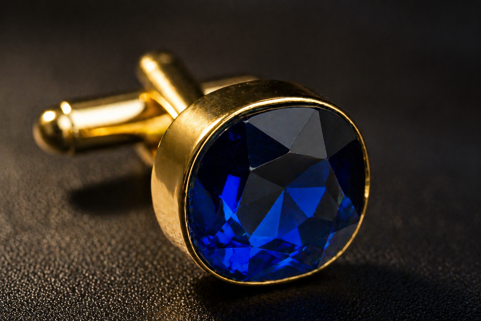 Royal Blue Stone Gold Plated Brass Cufflinks (Pair) – Classic Formal Style
