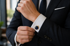 Royal Blue Stone Gold Plated Brass Cufflinks (Pair) – Classic Formal Style