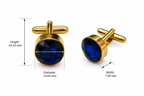 Royal Blue Stone Gold Plated Brass Cufflinks (Pair) – Classic Formal Style