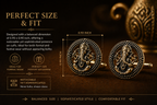 Shri Ganesh Antique Gold Cufflinks for Men | Premium Brass Ethnic Spiritual Cuff Links
