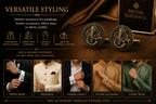 Shri Ganesh Antique Gold Cufflinks for Men | Premium Brass Ethnic Spiritual Cuff Links