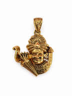 Khatu Shyam Ji Divine Gold Plated Pendant for Men & Women | Religious Temple Jewelry Pendant | Antique Finish Spiritual Locket