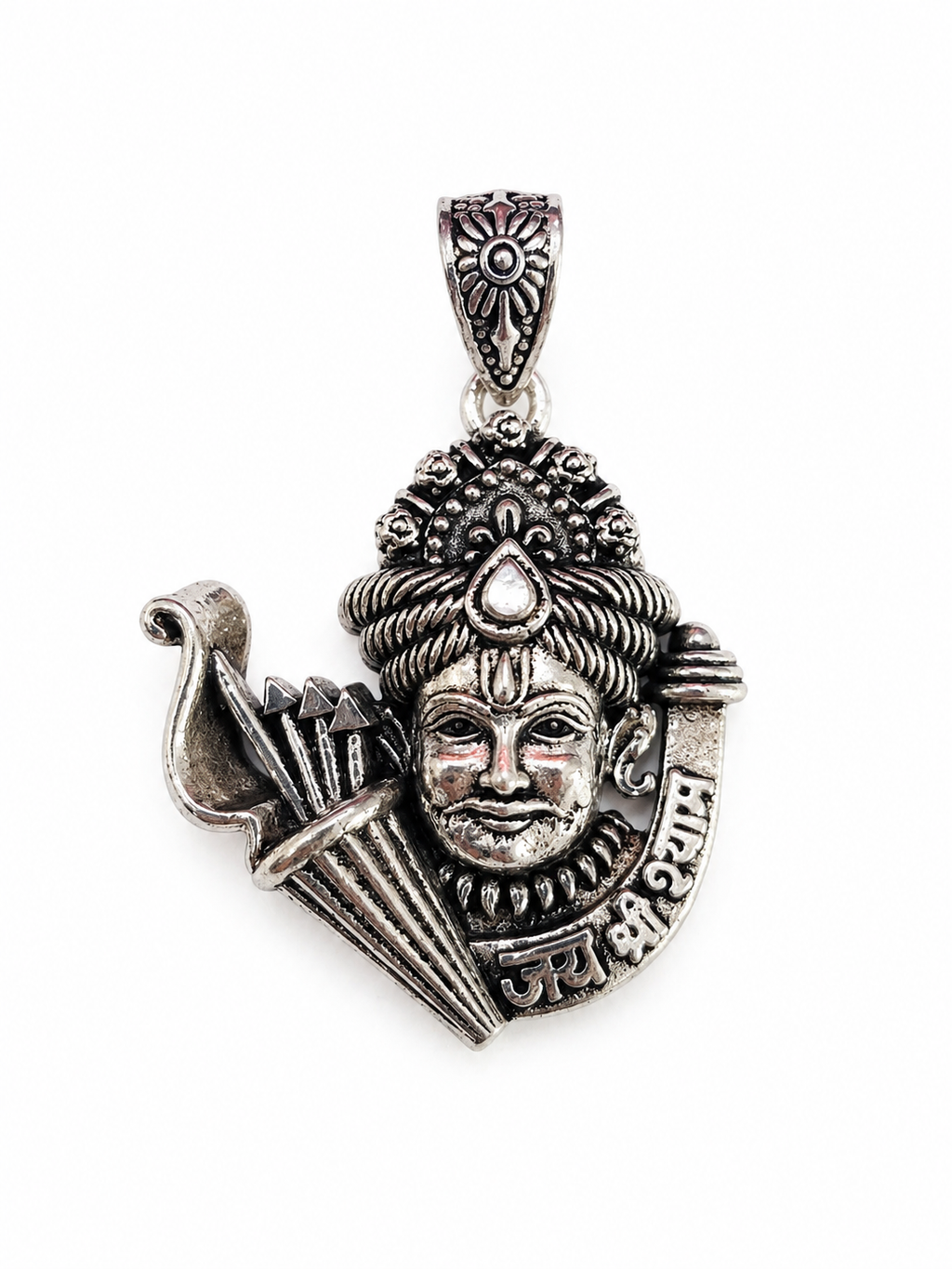 Khatu Shyam Ji Silver Pendant for Men & Women | Oxidised Devotional Pendant | Antique Finish Spiritual Jewelry