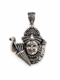 Khatu Shyam Ji Silver Pendant for Men & Women | Oxidised Devotional Pendant | Antique Finish Spiritual Jewelry