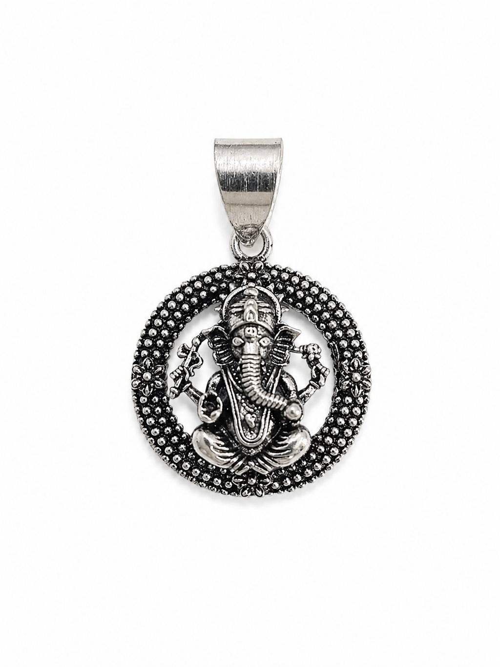 Divine Round Ganesha Pendant for Men & Women