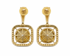 Gold Plated 925 Silver Moissanite Polki Dangle Earrings | Elegant Square Drop Earrings for Women