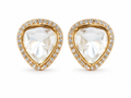 Gold Plated 925 Silver Moissanite Stud Earrings for Women | Elegant Everyday & Party Wear Earrings