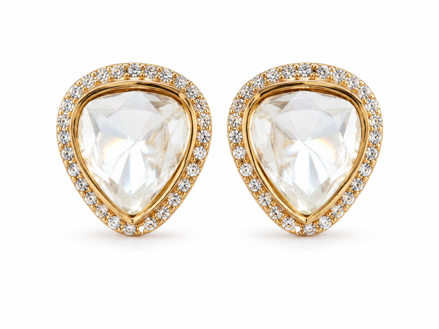 Gold Plated 925 Silver Moissanite Stud Earrings for Women | Elegant Everyday & Party Wear Earrings