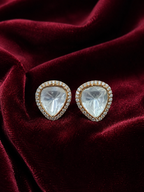 Gold Plated 925 Silver Moissanite Stud Earrings for Women | Elegant Everyday & Party Wear Earrings