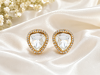 Gold Plated 925 Silver Moissanite Stud Earrings for Women | Elegant Everyday & Party Wear Earrings