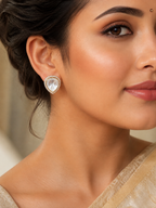Gold Plated 925 Silver Moissanite Stud Earrings for Women | Elegant Everyday & Party Wear Earrings