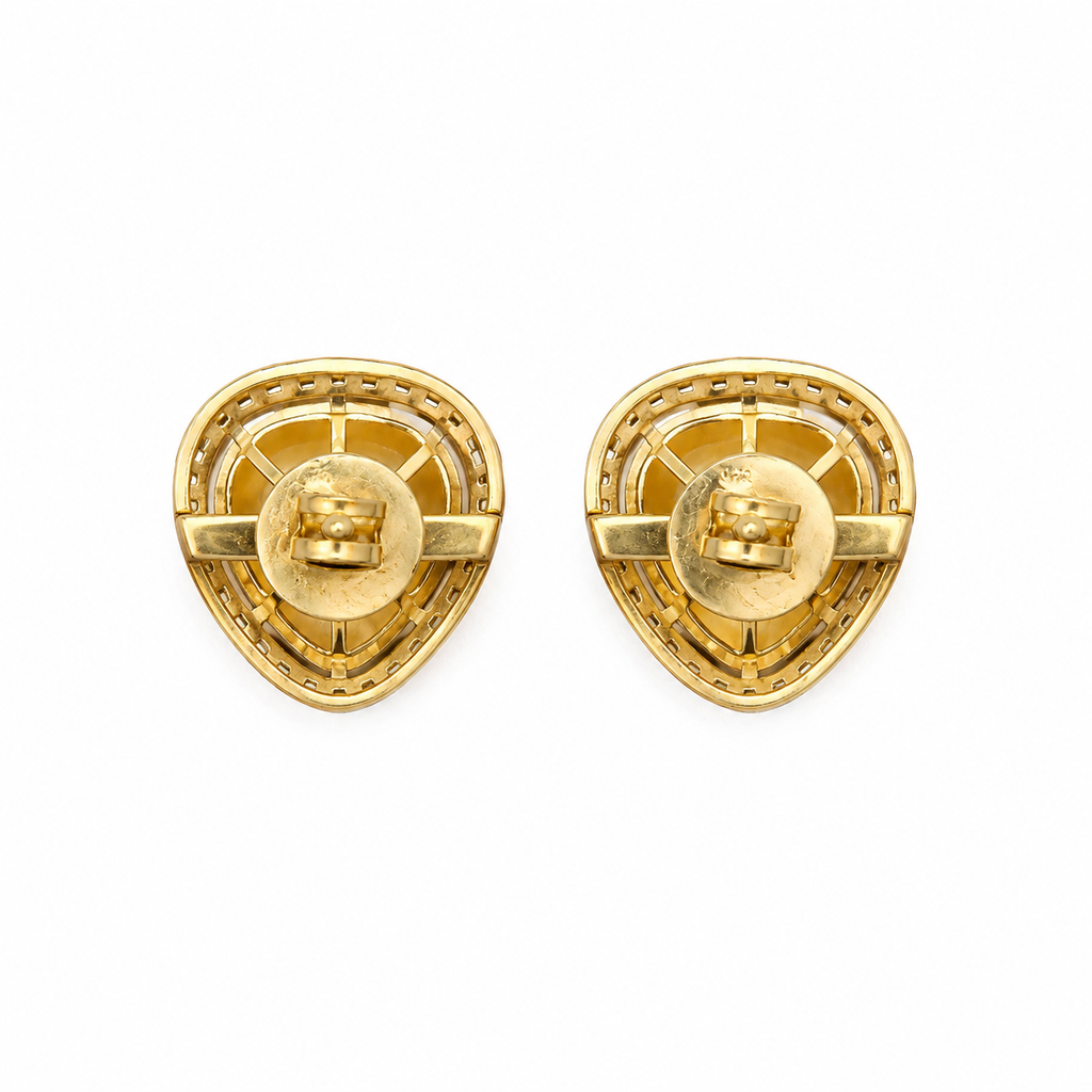 Gold Plated 925 Silver Moissanite Stud Earrings for Women | Elegant Everyday & Party Wear Earrings