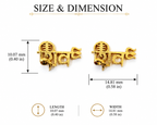 Gold Plated Brass Lord Shiva Stud Earrings – Shiv Ji Spiritual Religious Earrings for Men & Women