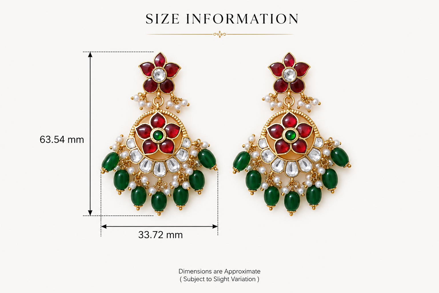 Royal Kundan Gold Plated Brass Chandbali Style Dangle Earrings