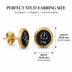Round Trishul Stud Earrings for Men | Gold Plated Brass Shiva Trishul Earrings