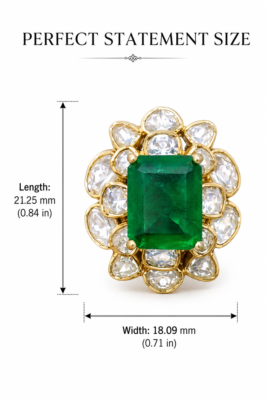 Gold Plated 925 Silver Moissanite Green Stone Stud Earrings for Women | Elegant Floral Design Statement Earrings | Premium Party, Wedding & Festive Jewelry