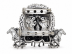 Surya Narayan Brooch – Made to Order Silver Plated Brass Oxidized Brooch with 7 Horses, Traditional Indian Brooch for Men & Women