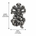 Narasimha Ji Brooch for Men & Women, Oxidized Silver Plated Brass Hindu Deity Brooch Pin, Lord Narasimha with Sheshnag Traditional Spiritual Jewelry