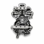 Narasimha Ji Brooch for Men & Women, Oxidized Silver Plated Brass Hindu Deity Brooch Pin, Lord Narasimha with Sheshnag Traditional Spiritual Jewelry