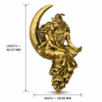 Shiv Parvati Gold Plated Brass Brooch | Divine Lord Shiva & Goddess Parvati Traditional Brooch for Men & Women
