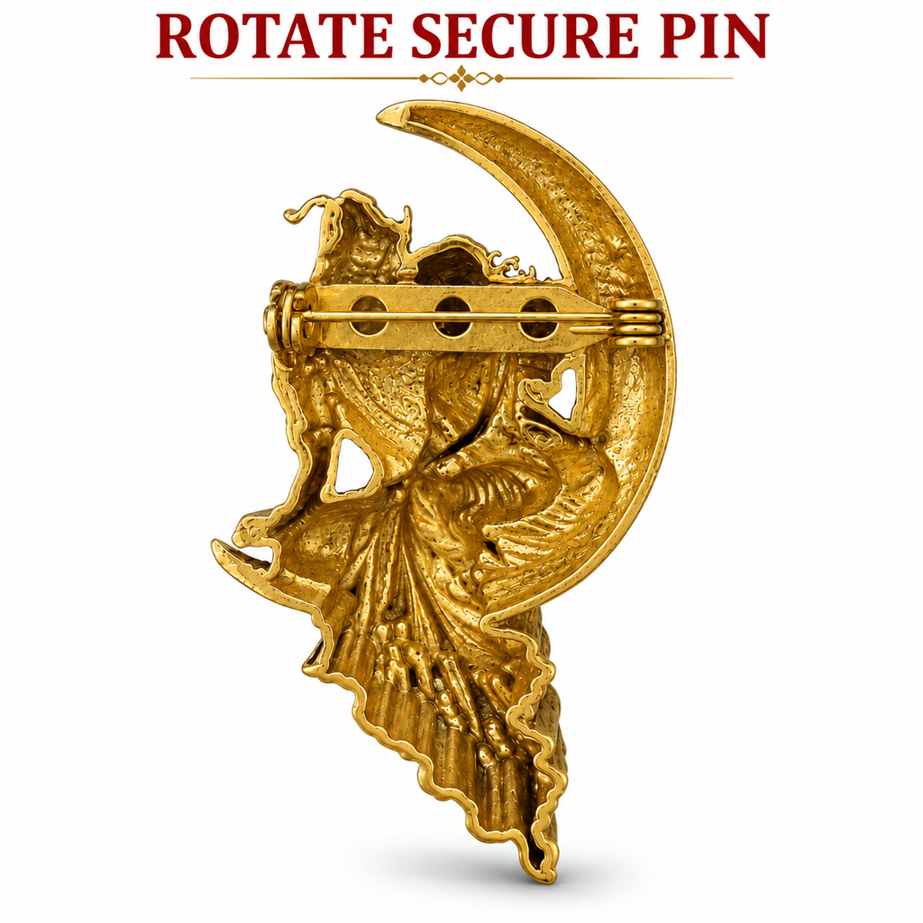Shiv Parvati Gold Plated Brass Brooch | Divine Lord Shiva & Goddess Parvati Traditional Brooch for Men & Women