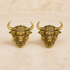 Nandi Bull Cufflinks for Men – Gold Plated Brass Hindu Nandi Design Statement Cufflinks
