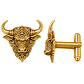 Nandi Bull Cufflinks for Men – Gold Plated Brass Hindu Nandi Design Statement Cufflinks