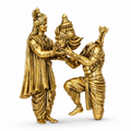 Krishna Barbarik Blessing Brooch for Men & Women | Gold Plated Brass Religious Brooch | Lord Krishna & Barbarik Divine Blessing Pin |