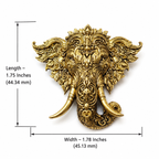 Gold Plated Brass Lord Ganesha Brooch – Antique Finish Ganpati Brooch Pin for Men & Women | Traditional Spiritual Lapel Pin |